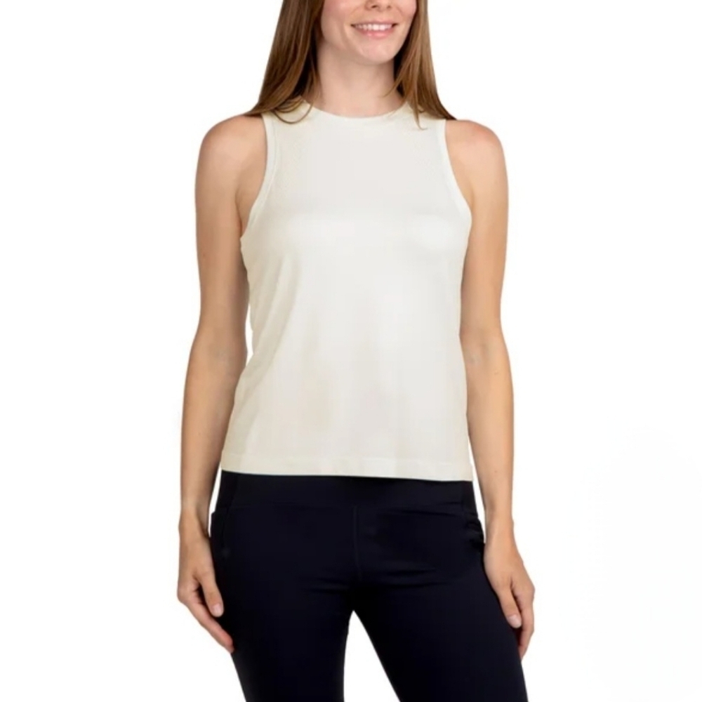 Spyder Active Tank Womens Size Medium Cream Sleeveless Top Seamless Stretch New!